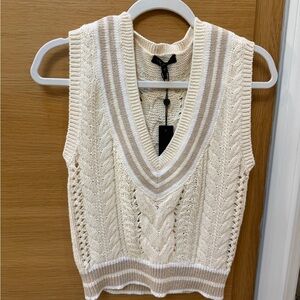 Rag & Bone Ivory Textured Knit Vest